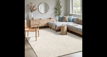 Mia’s Teppiche Atlas – modern vloerkleed met 3D structuur, fluweelzacht & onderhoudsvriendelijk, crème, 240 x 340 cm