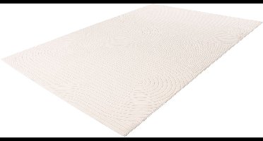 Batucci Napoli Vloerkleed - Japandi Stijl - 3D Golven Tapijt - Zand Wit - Modern en Onderhoudsvriendelijk - Luxe Uitstraling