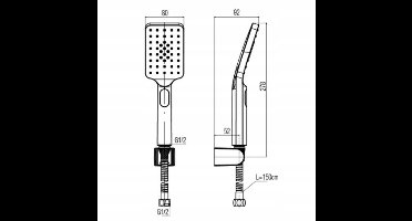 Valvex Doucheset Punt 3 Functies Zwart Mat Loft