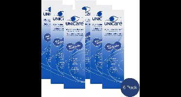 Unicare - Alles-in-één - 6 x 240 ml - Hoge Kwaliteit Lenzenvloeistof voor zachte contactlenzen - Voordeelverpakking incl. 6 lenzendoosjes