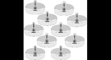 Magnetische-20 kg hechtkracht- magneetsystemen-Zilver -set van 10