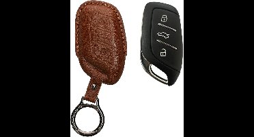 kwmobile leren autosleutel hoesje geschikt voor MG 3-knops ZS MG4 MG5 MG6 - Als sleutelhanger met sleutelring - Echt leer in lichtbruin