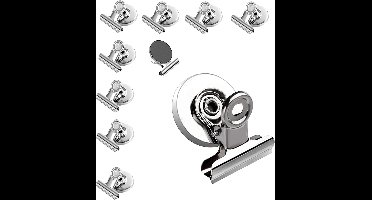 Magnetische-Magnetische clips-sterk-10 stuks-Zilver-set van 10