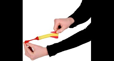 eddy toys Raket-Katapult - 35127 - 15 cm - Rocket Slingshot - met Schuimraket - Trek en Lanceer Speelgoed - Rood en Geel