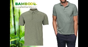Bamboo Elements - Polo Shirt Heren - Groen XXL - Polo Heren Korte Mouw - Pique Stof - T Shirt Heren - Bamboe