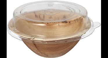 10 Schalen, Palmblad rond 300 ml Ø 15 cm · 8,3 cm met rPET deksels