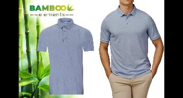 Bamboo Elements - Polo Shirt Heren - Licht Blauw L - Polo Heren Korte Mouw - Pique Stof - T Shirt Heren - Bamboe