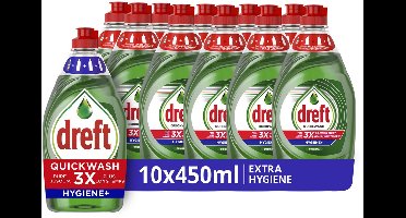Dreft Quickwash Extra Hygiëne Vloeibaar Afwasmiddel - 10 x 450 ml