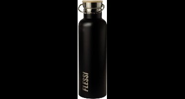 Flessi® Geïsoleerde RVS Drinkfles 750ml – Dubbelwandig – 0% Plastic – BPA-vrij – Lekvrije Thermosfles, RVS Waterfles & Drinkbeker voor Volwassenen – RVS/Bamboe dop – Zwart