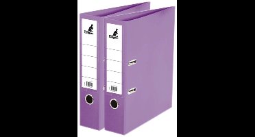 2x Ringband map/ordners paars 75 mm 2 gaats A4 - Documenten/papieren opbergen/bewaren - Kantoorartikelen
