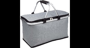 Hi Koeltas - grijs - 48 x 28 x 25 cm - boodschappenmand - draagtas - gesoleerde tas - picknicktas