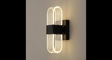 LED-Wandlamp - Moderne Binnenwandlamp - 12W Binnenwandlamp 3000-6000K Warm Wit Koud Wit Natuurlijk Licht - voor Trapverlichting Slaapkamer Woonkamer - Zwart