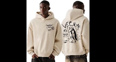 Stranger Things Vecna Doodle Heren Trui met capuchon - zand - L