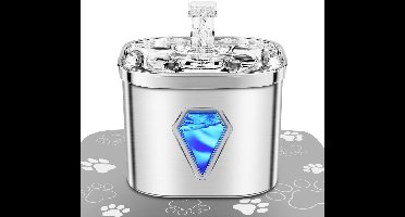 DailySupplies® Drinkfontein Kat - Kattenfontein - Drinkbak Hond - Waterdispenser - Zilver