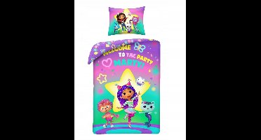 Gabby's poppenhuis dekbedovertrek - 140 x 200 cm - 70 x 90 cm - Polyester