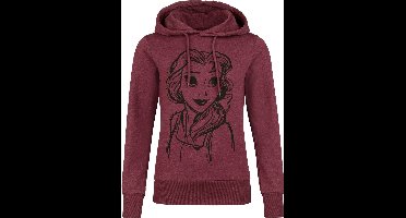 Disney Princess Belle Dames Trui met capuchon - gemêleerd rood - L