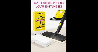 Kärcher EasyFix Wegwerp Doekjes | 15 Stuks | Voor EasyFix Vloermondstuk | Geschikt voor Kärcher Stoomreinigers SC/ SG Serie | Met Klittenband Bevestiging