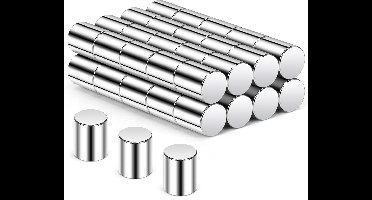 magneten - 40 stuks - Neodymium Metaal - sterke - kleine - 8 x 10 mm - zilver