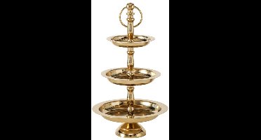 Goudkleurige kleine etagère 3 plateaus metaal