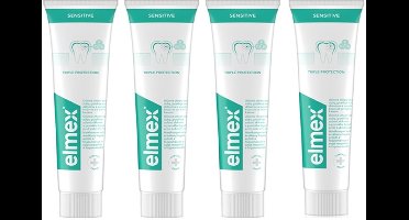 Elmex Sensitive Tandpasta 4 x 75ml - Voor Gevoelige Tanden - Voordeelverpakking