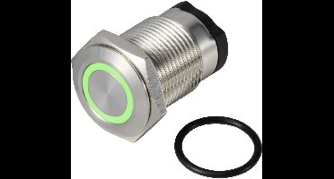 TRU COMPONENTS TC-13224148 ONPOW6316F-10E/Q/G/12V/S Druktoets 36 V DC/AC 2 A 1x uit/(aan) Moment Groen IP65 1 stuk(s)