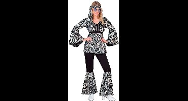 70s Groovy Kostuum Disco Zilver XXL Vrouw