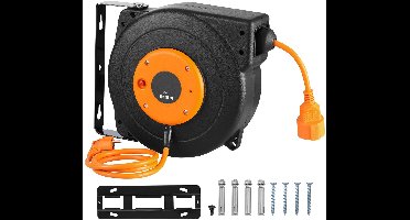 Kabelhaspel – Kabelbox – Kabelrol – Snoerhaspel – Kabeloproller – 15 Meter Kabel – Automatisch Oprolsysteem – Oververhittingsbeveiliging