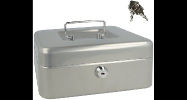 Westcott geldkist - 200x161x90mm - zilver - kunststof inzet 3 vakken - AC-E51001-ZI