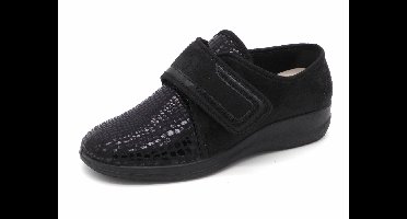 Fischer Dames Stretch Pantoffel - 18411-222 Zwart - Maat 38