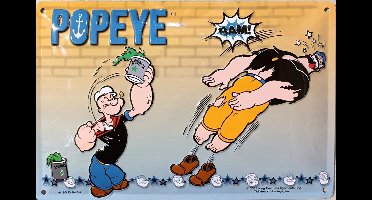 Popeye & Brutus . Metalen wandbord in reliëf 20 x 30 cm.