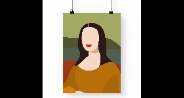 Artprint Mona Lisa - A4 formaat - Poster abstracte da Vinci illustratie