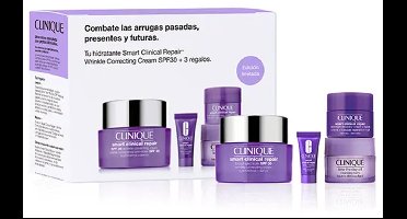 Clinique Smart Clinical Repair Set Skincare Gift 4-Set Wrinkle Correcting Cream 50 ml SPF30+, Cleansing Balm 15 ml, Overnight Recovery Cream + Mask 5 ml, Wrinkle Correcting Serum 5 ml