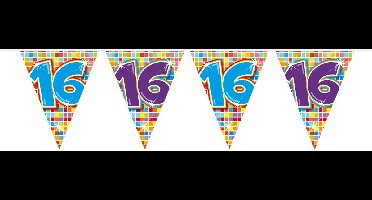 16 Jaar Mini Vlaggenlijn Birthday Blocks - 3 meter