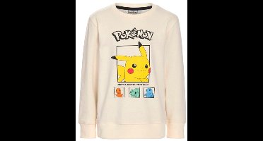 Pokemon trui lange mouw, kinderen maat 128/134 Kleur gebroken wit