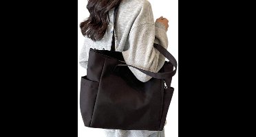 S&E Minimalistische Canvas Tote – Ruim, Licht & Functioneel - Zwart 2