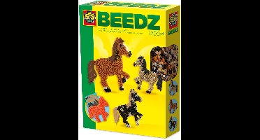 SES Creative - Beedz - Paard - 1200 Strijkkralen met Grondplaten en Strijkvellen - Vanaf 5 Jaar