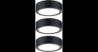 LED-onderkastverlichting Pukk 3x3,5W 65mm 3x210lm 230V rond Zwart
