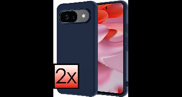 Hoesje - 2 Stuks - Geschikt voor Google Pixel 10 - Sterk & Shockproof - Case Siliconen - Back Cover - Telefoon Hoes - Donkerblauw