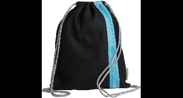 Pagna sporttas met trekkoord, zwart/azuurblauw