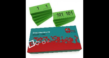 Benza - Garderobenummers cloakroom – Set 1 t/m 1000 – Dubbele Tickets - Groen - 2 stuks