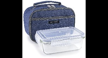 Lunchtrommel met accessoires Ibili 753401a Blauw Polyester Borosilicaatglas 21 x 13 x 14 cm
