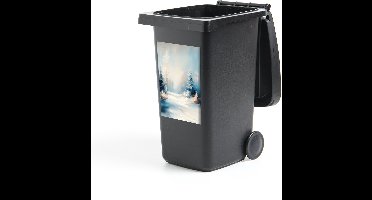 Container sticker Bos - Winter - Natuur - Abstract - Sneeuw - 40x60 cm - Kliko sticker