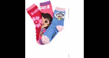 Dora the Explorer Sokken – 3 Paar – Kinder Sokken – Dora & Boots – Maat 23/26