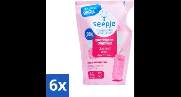 6 x Seepje - Wasverzachter - Duurzaam & Frisse Geur - Navulling - Pioenroos en Cederhout - 30 Wasbeurten - 750 ml - Wasverzachter - Wasmiddel - Natuurlijke Wasverzachter - Biologische Wasverzachter - Duurzame Wasverzachter