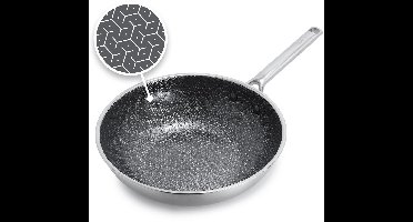 GreenPan Apex Wok - 28cm - PFAS-vrij - Inductie wok - Keramsich - Honingraat- Ovenbestendig tot 220°C - Vaatwasserbestendig - RVS handgrepen – Roestvrijstaal