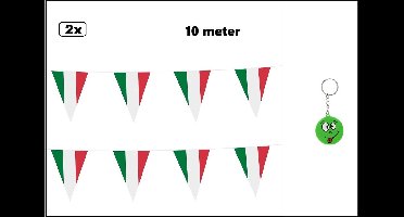 2x Vlaggenlijn Italie 1000cm +- Merk PXP - Landen EK WK Italiaans festival thema feest fun