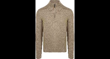 Suitable Slub Yarn Half Zip Trui Beige - Maat XL - Heren - Quarter zip - Schipperstrui met rits - Volwassen mannen