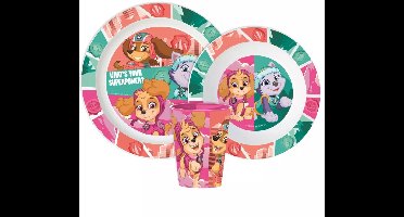 Paw Patrol Superpowers kinderservies 3-delig – bord, kom & beker