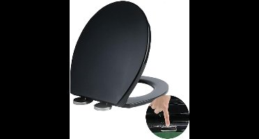 Toiletbril - O-vorm - softclose met snelsluiting - zwart