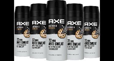 Axe Deo Spray - Leather & Cookies DRY - 5 x 150 ml - Voordeelverpakking